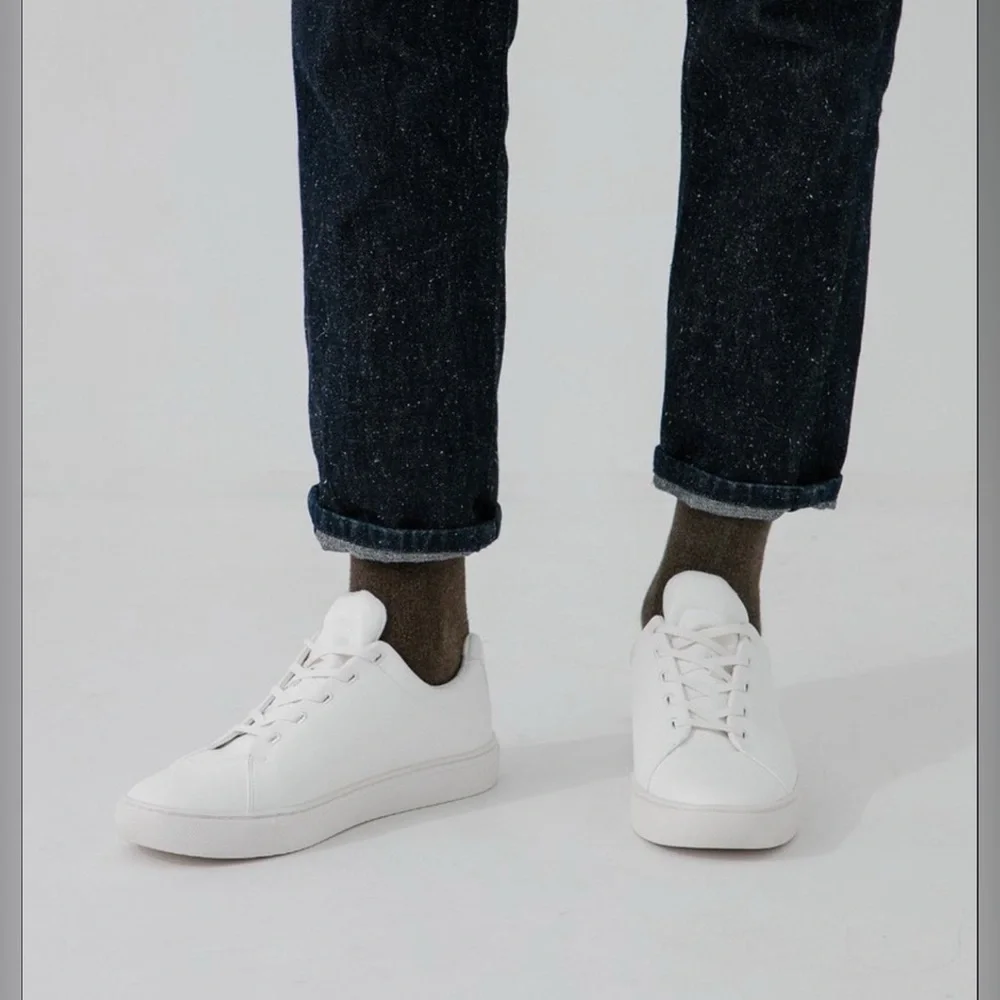 Projext Men’s Scooter One Leather Low-Top Sneakers White Lace Up Sz 8.5 US 41 EU